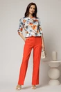 Pantaloni oranj cu croi drept si buzunare, 3, dyfashion.ro