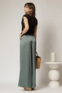 Pantaloni palazzo kaki din satin, 2, dyfashion.ro