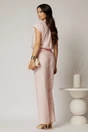 Pantaloni roz din rayon cu croi lejer si cordon in talie, 2, dyfashion.ro