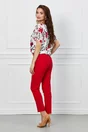 Pantaloni Rufina rosii cu accesoriu tip curea in talie