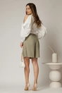 Pantaloni scurti kaki din tencel cu cordon in talie, 2, dyfashion.ro