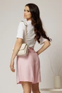 Pantaloni scurti roz din tencel cu cordon in talie, 2, dyfashion.ro