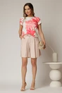 Pantaloni scurti roze din tencel cu cordon in talie, 3, dyfashion.ro
