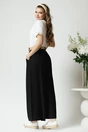 Pantaloni smart-casual din in negri cu pliuri si curea in talie