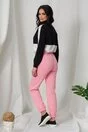 Pantaloni sport roz cu elastic in talie si la baza
