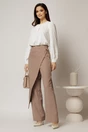 Pantaloni taupe cu aplicatie petrecuta, 2, dyfashion.ro