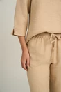 Pantaloni vaporosi bej din viscoza cu elastic in talie, 3, dyfashion.ro