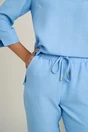 Pantaloni vaporosi bleu din viscoza cu elastic in talie- LaDonna, 3, dyfashion.ro