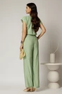 Pantaloni verde fistic din rayon cu croi lejer si cordon in talie, 2, dyfashion.ro