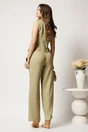 Pantaloni verde olive din in cu croi drept si buzunare- Moze, 2, dyfashion.ro