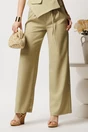 Pantaloni verde olive din in cu croi drept si buzunare- Moze, 1, dyfashion.ro