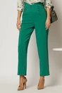 Pantaloni verzi conici cu nasturi decorativi pe talie, 1, dyfashion.ro