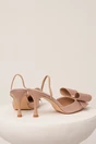 Pantofi bej eleganti din satin cu funda maxi, 3, dyfashion.ro