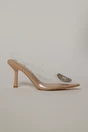 Pantofi bej transparenti cu strasuri pe varf, 2, dyfashion.ro