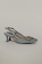 Pantofi bleu cu finisaj impletit si accesoriu cu pietre stralucitoare, 1, dyfashion.ro