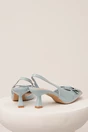 Pantofi bleu din piele ecologica lacuita cu funda si capse, 3, dyfashion.ro