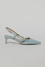 Pantofi bleu eleganti cu finisaj lucios si fundita laterala, 2, dyfashion.ro