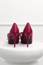 Pantofi bordo din material satinat cu funda maxi pe varf, 4, dyfashion.ro