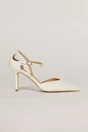 Pantofi eleganti albi aspect lucios cu bareta si decupaj lateral, 2, dyfashion.ro