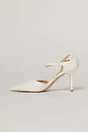 Pantofi eleganti albi aspect lucios cu bareta si decupaj lateral, 3, dyfashion.ro