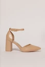 Pantofi eleganti beige din piele ecologica cu bareta, 2, dyfashion.ro