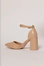Pantofi eleganti beige din piele ecologica cu bareta, 3, dyfashion.ro