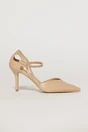 Pantofi eleganti bej aspect lucios cu bareta si decupaj lateral, 2, dyfashion.ro