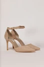 Pantofi eleganti bej cu bareta din piele ecologica intoarsa, 1, dyfashion.ro