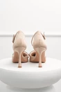 Pantofi eleganti bej din material satinat cu funda si strasuri, 3, dyfashion.ro