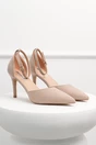 Pantofi eleganti bej din piele ecologica intoarsa cu bareta, 1, dyfashion.ro