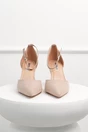 Pantofi eleganti bej din piele ecologica intoarsa cu bareta, 2, dyfashion.ro