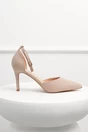 Pantofi eleganti bej din piele ecologica intoarsa cu bareta, 5, dyfashion.ro
