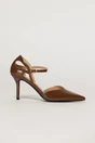 Pantofi eleganti maro aspect lucios cu bareta si decupaj lateral, 2, dyfashion.ro