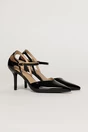 Pantofi eleganti negri aspect lucios cu bareta si decupaj lateral, 1, dyfashion.ro