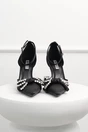 Pantofi eleganti negri din material satinat cu funda si strasuri, 2, dyfashion.ro
