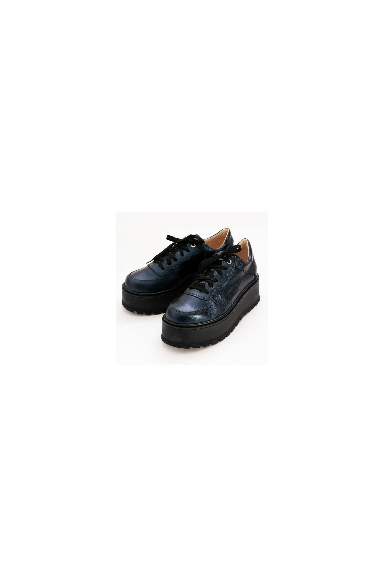 Pantofi Ema bleumarin cu platforma si inchidere cu siret dyfashion.ro imagine 2022 13clothing.ro