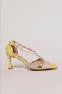 Pantofi galbeni cu barete incrucisate ivoar, 2, dyfashion.ro