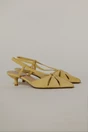 Pantofi galbeni  din piele intoarsa ecologica cu barete, 1, dyfashion.ro