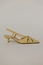 Pantofi galbeni  din piele intoarsa ecologica cu barete, 2, dyfashion.ro