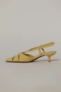 Pantofi galbeni  din piele intoarsa ecologica cu barete, 3, dyfashion.ro