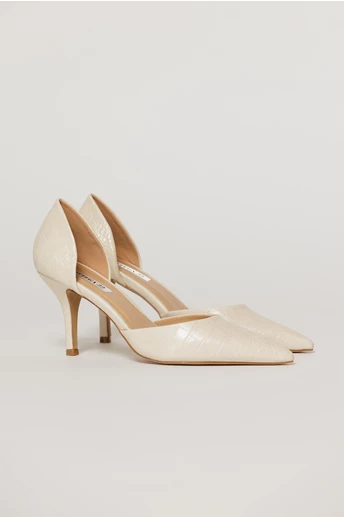 Pantofi ivoar eleganti din piele ecologica cu model snake