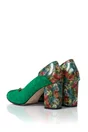 Pantofi Mara verzi cu imprimeu floral