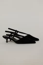 Pantofi negri  din piele intoarsa ecologica cu barete, 1, dyfashion.ro