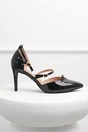 Pantofi negri lacuiti din piele ecologica cu barete, 5, dyfashion.ro