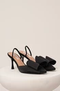 Pantofi negru eleganti din satin cu funda maxi, 1, dyfashion.ro