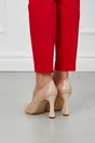 Pantofi Olga roz cu banda lucioasa pe varf