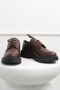 Pantofi Oxford maro din piele ecologica cu siret, 4, dyfashion.ro