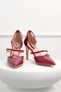 Pantofi rosii lacuiti din piele ecologica cu barete, 4, dyfashion.ro