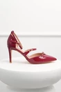 Pantofi rosii lacuiti din piele ecologica cu barete, 5, dyfashion.ro