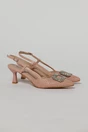 Pantofi roz  cu finisaj impletit si accesoriu cu pietre stralucitoare, 1, dyfashion.ro